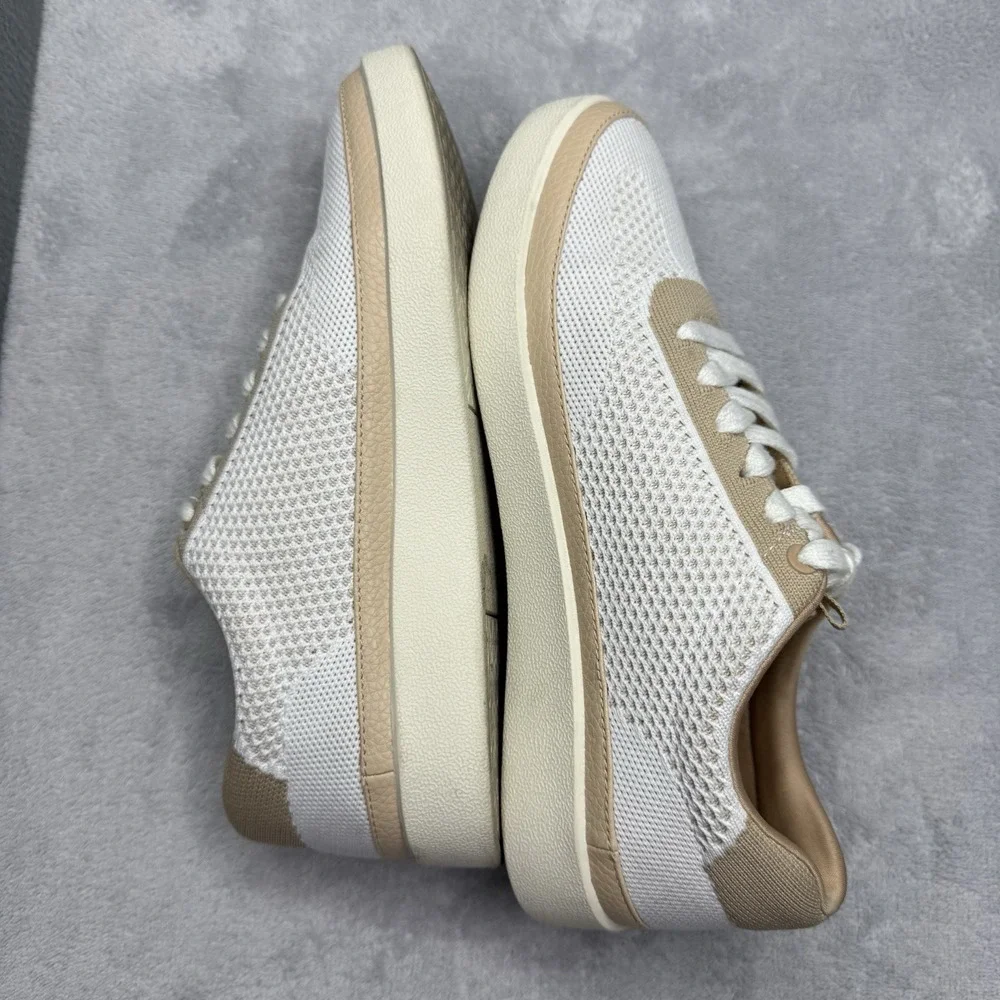 Vionic Galia Knit Sneakers Orthotic White Beige Womens 6.5 Comfort Walking Shoes